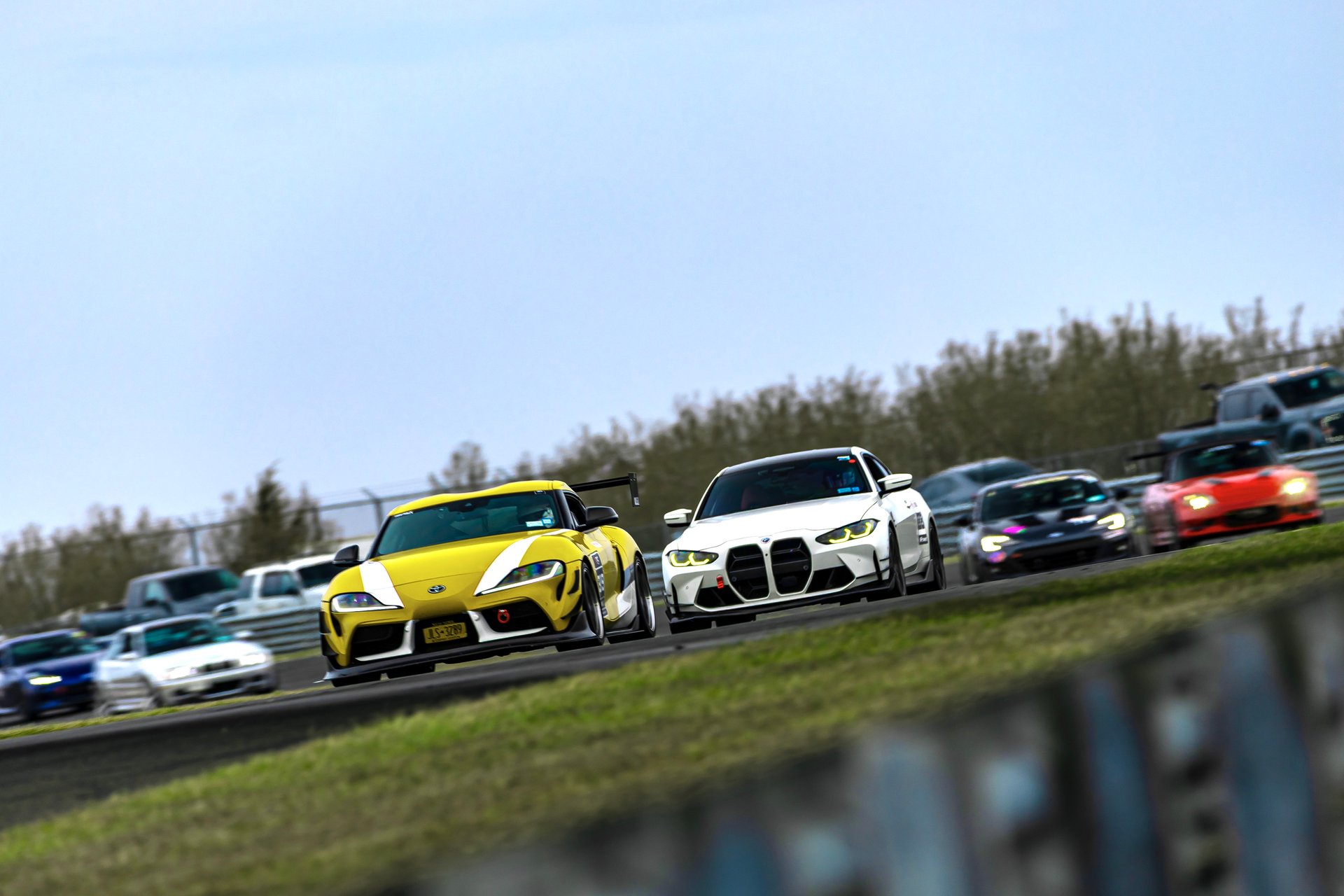 Drivers competing at a track day